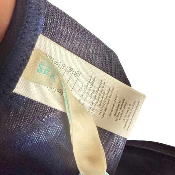 Sea Level Tradewind Twist Front Bandeau One Piece Swimsuit Night Sky Size 8 - Picture 12 of 13